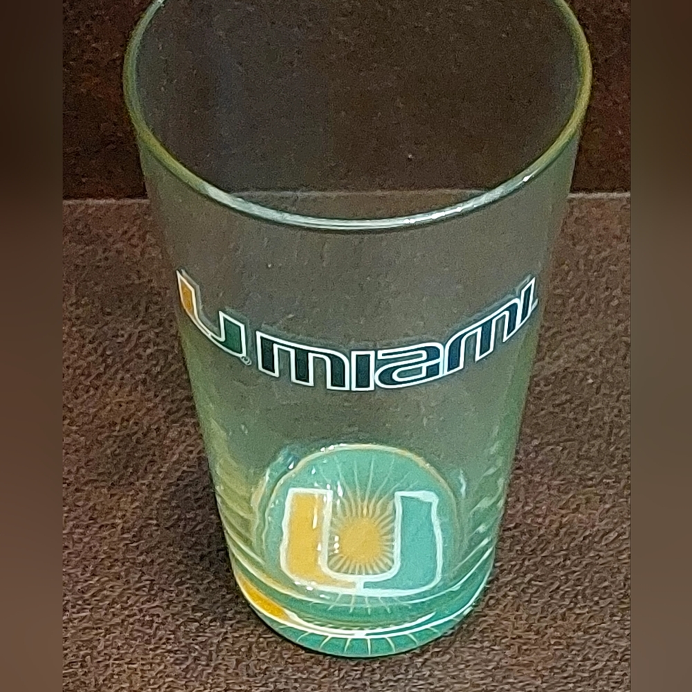 Vintage University of Miami Hurricanes Tumbler Collector Glass